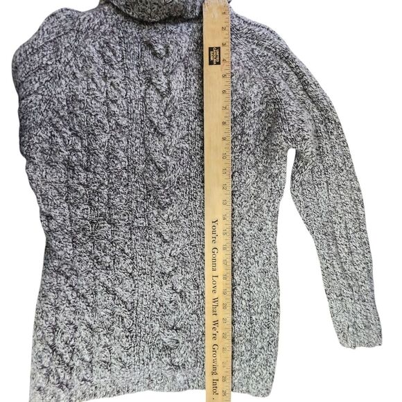 Express World Brand Tan Cable Knit Mock Turtleneck Sweater Sz. S - Picture 5 of 6